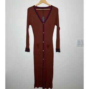 Current Air Colleen Sweater Dress Size L Ribbed Knit Midi